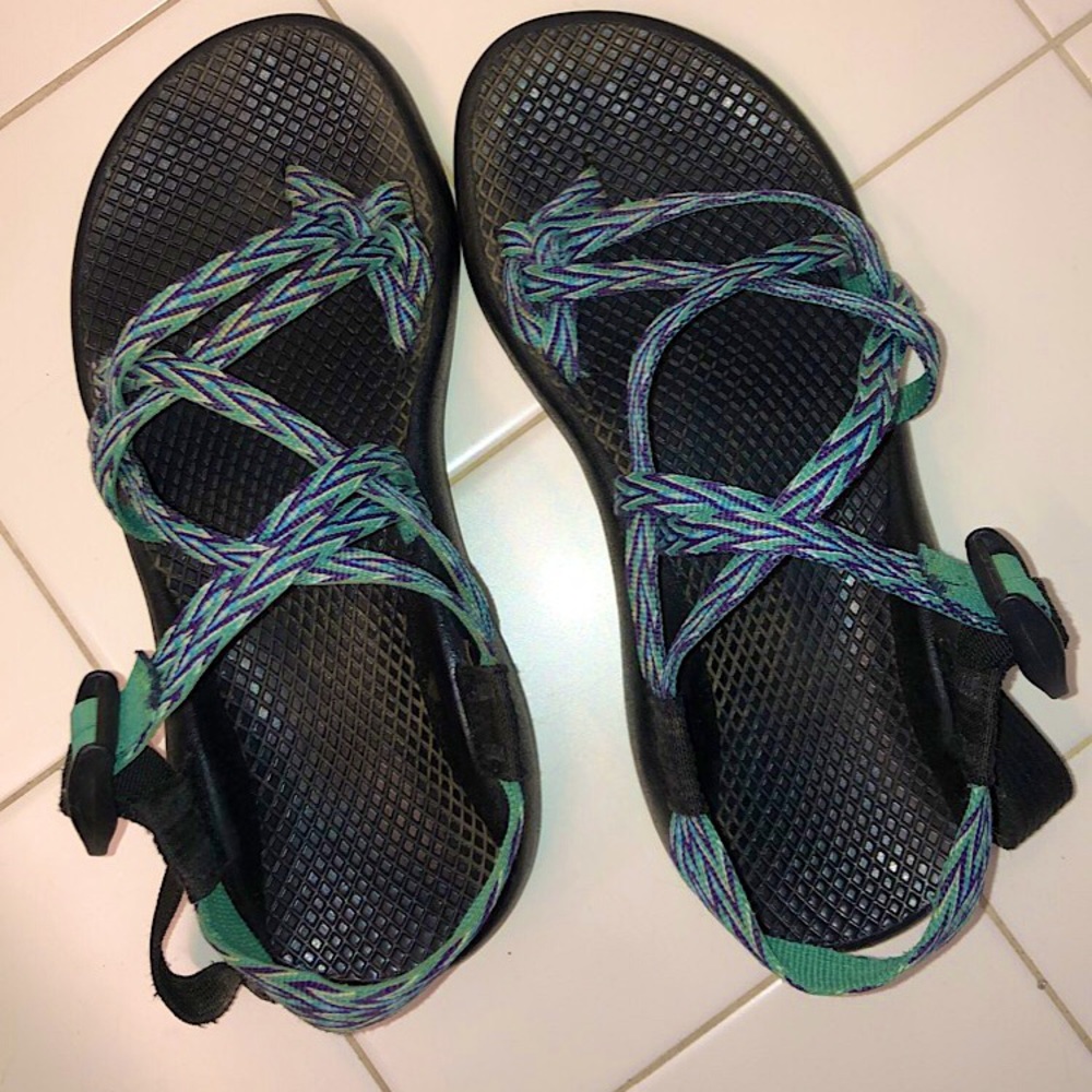 Blue and Green Chacos